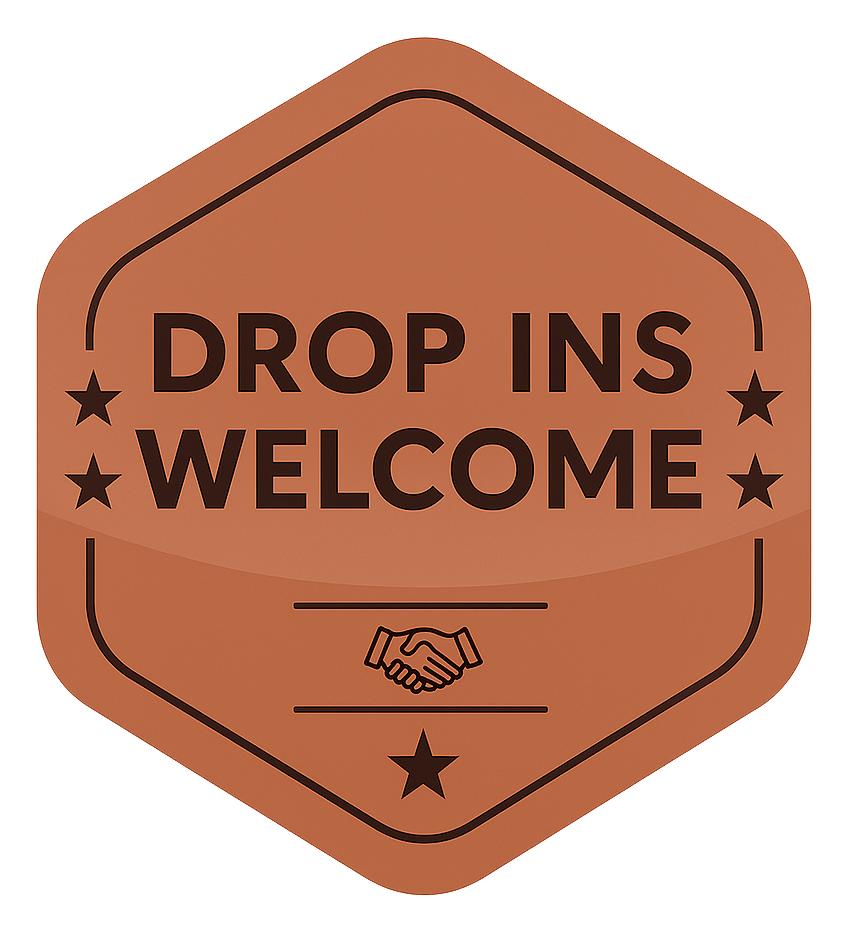 Drop Ins Welcome badge